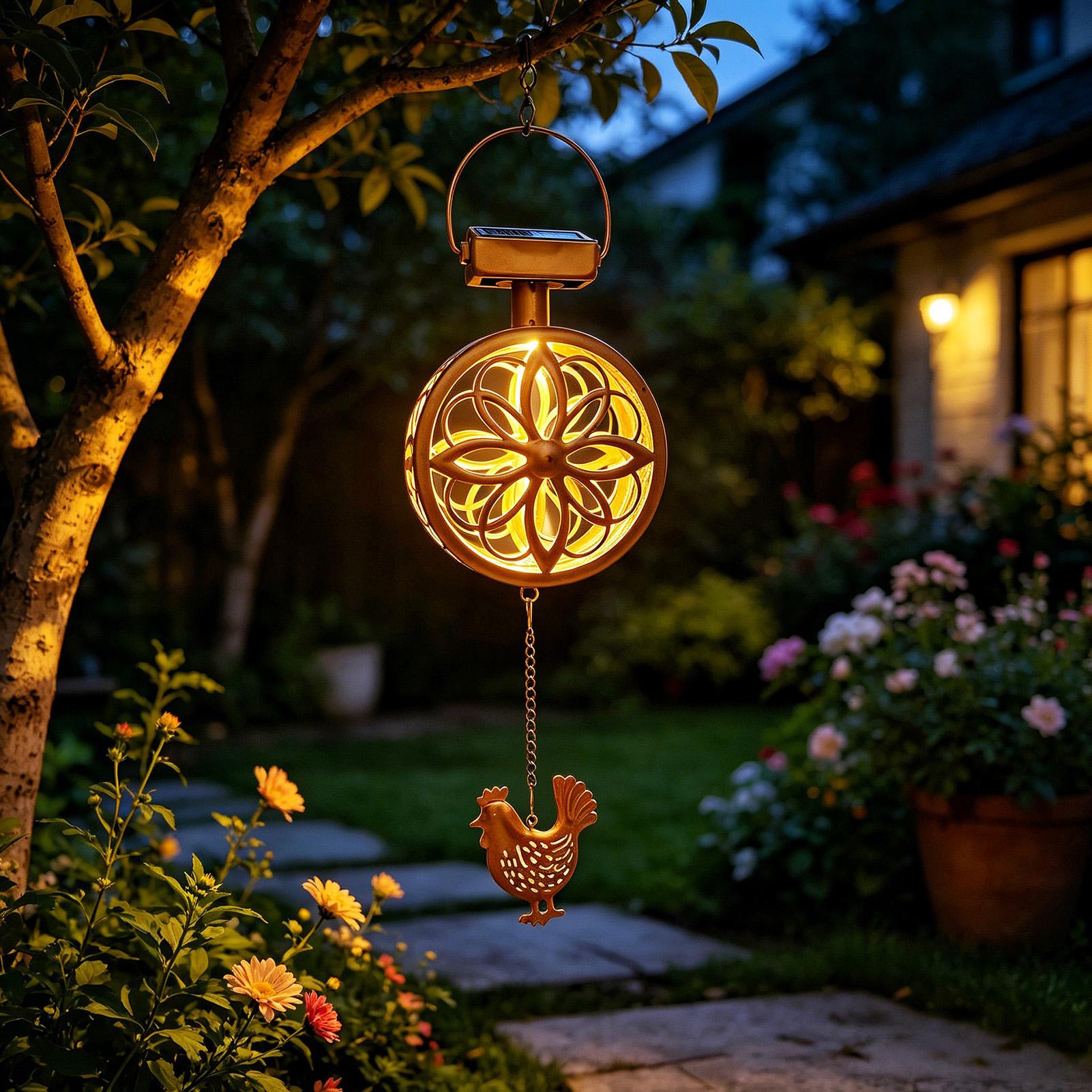 Outdoor Lighting Yard Decoration - Solar Outdoor Hanging Pendant Light Iron