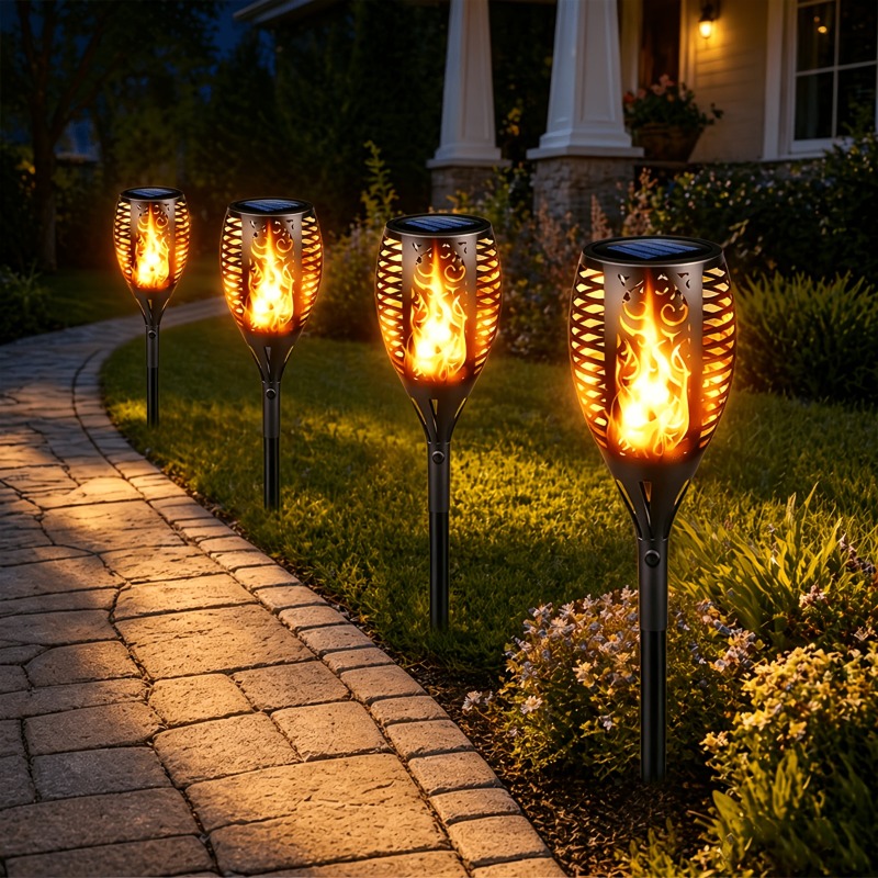 Fire Torch Solar - 1/2/4Pack Waterproof LEDs Solar Torch Lights