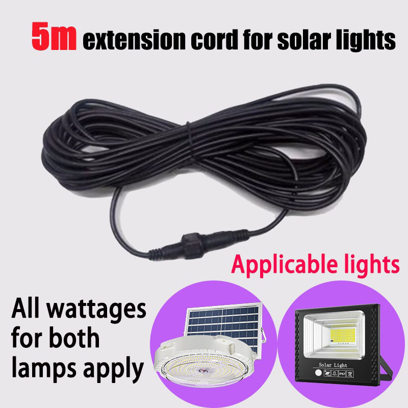Outdoor Lighting Extension Cord - 5m Double hole Plug Led Solar