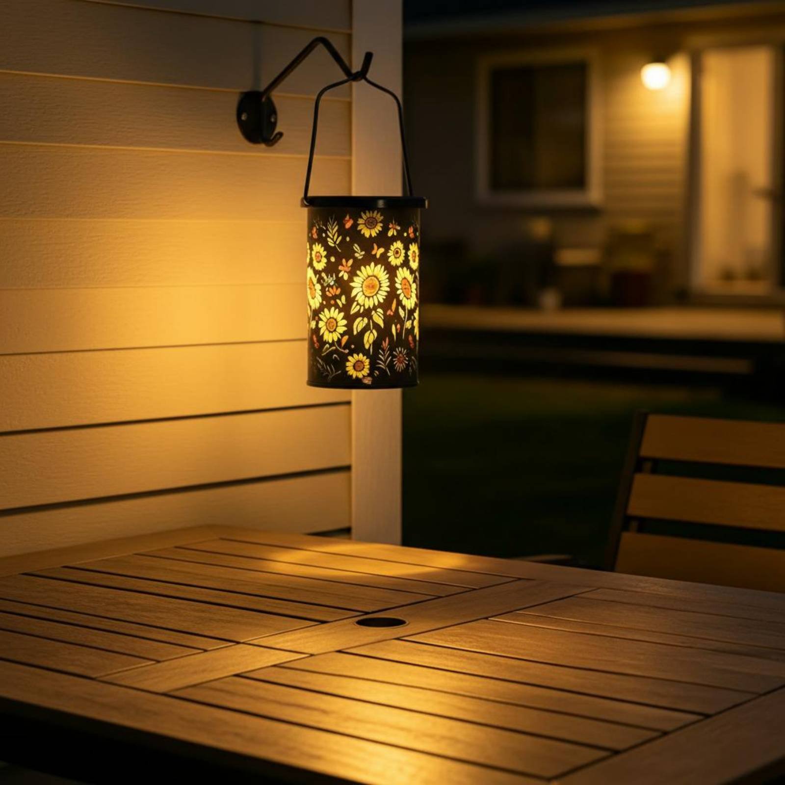Outdoor Lighting For Patio - Floral Lantern Vintage Design Hanging Solar