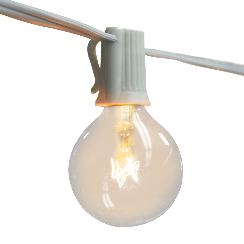 Outdoor Lighting Globes - Vintage G40 Clear Bulb String Lights