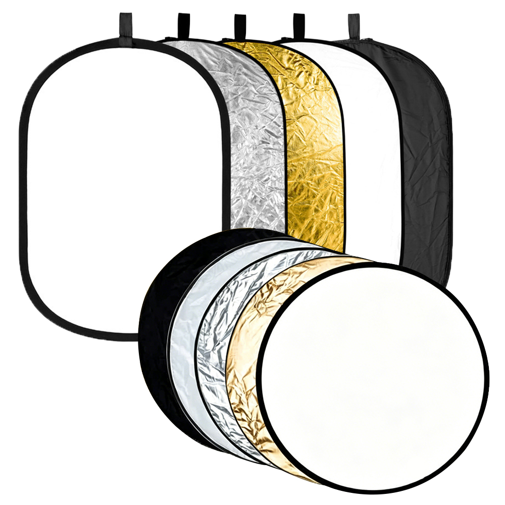 Outdoor Lighting For Photography - 60/80/110CM 5-in-1 Collapsible Light Reflector Oval