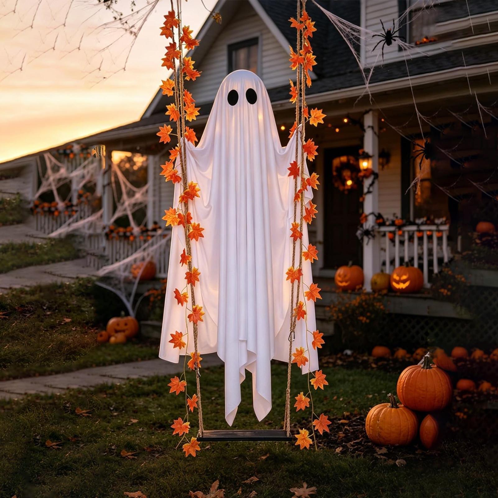 Swinging Ghost Light Up Spooky - đánh giá và giá Outdoor Lighting Front Yard