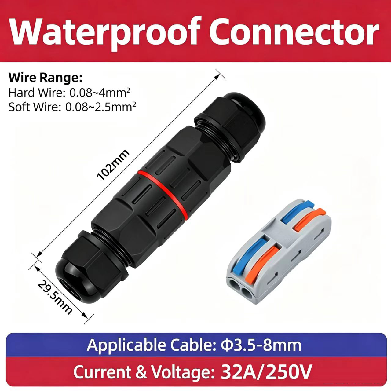 1Pc 2 Pin 3 Pin Wire Connector - đánh giá và giá Outdoor Lighting Wire Connectors