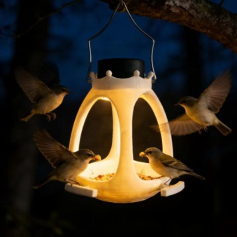 Solar Bird Feeder with LED Lig - đánh giá và giá Outdoor Lighting Under Eaves