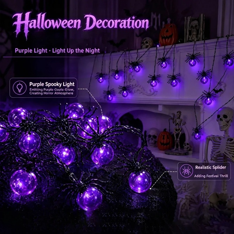 Battery Powered Spider LED Str - đánh giá và giá Outdoor Lighting Yard Decoration