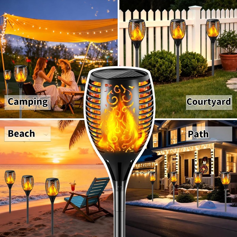 1/2/4Pack Waterproof LEDs Sola - đánh giá và giá Fire Torch Solar