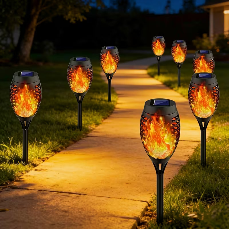 12LED Outdoor Solar Flame Lawn - đánh giá và giá Fire Torch Solar