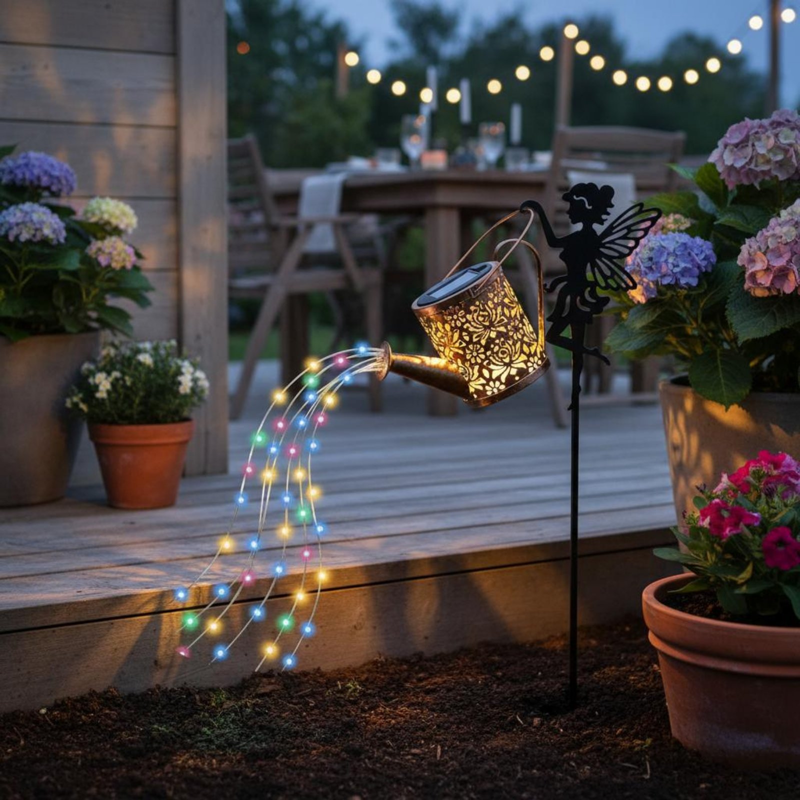 Solar Fairy Watering Can Light - đánh giá và giá Outdoor Lighting Yard Decoration
