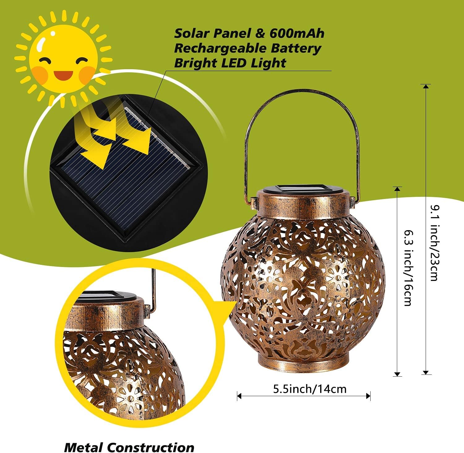 1-6PCS Moroccan Solar Lanterns - đánh giá và giá Bollard Light Garden
