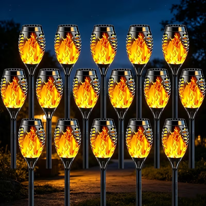 12LED Solar Flame Torch Light  - đánh giá và giá Fire Torch Solar