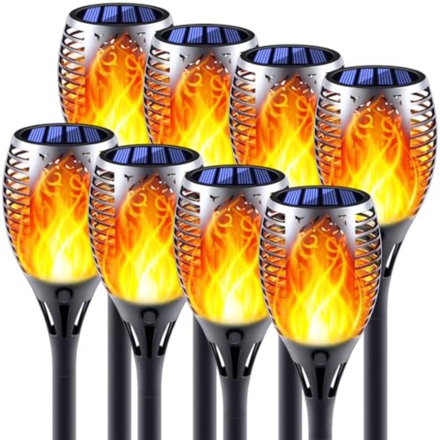 Solar Torch Lights with Flicke - đánh giá và giá Fire Torch Solar