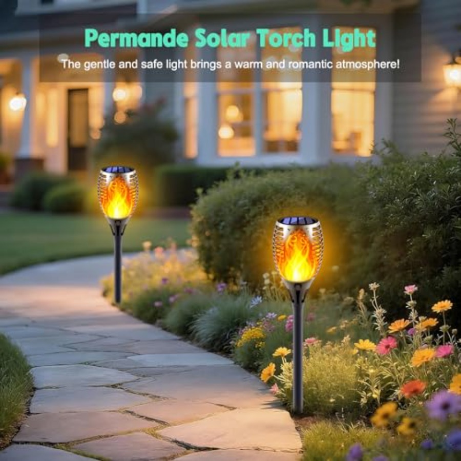 Solar Torch Lights with Flicke - đánh giá và giá Fire Torch Solar