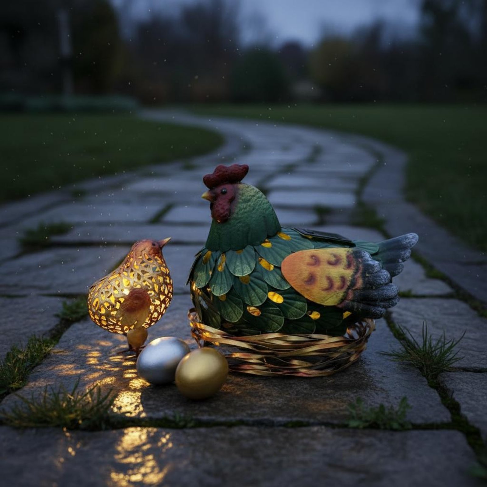 Solar Lantern Chicken Statue O - đánh giá và giá Outdoor Lighting Yard Decoration