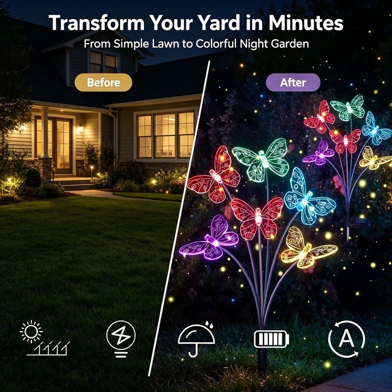 Solar Powered Butterfly Lights - đánh giá và giá Outdoor Lighting For Patio