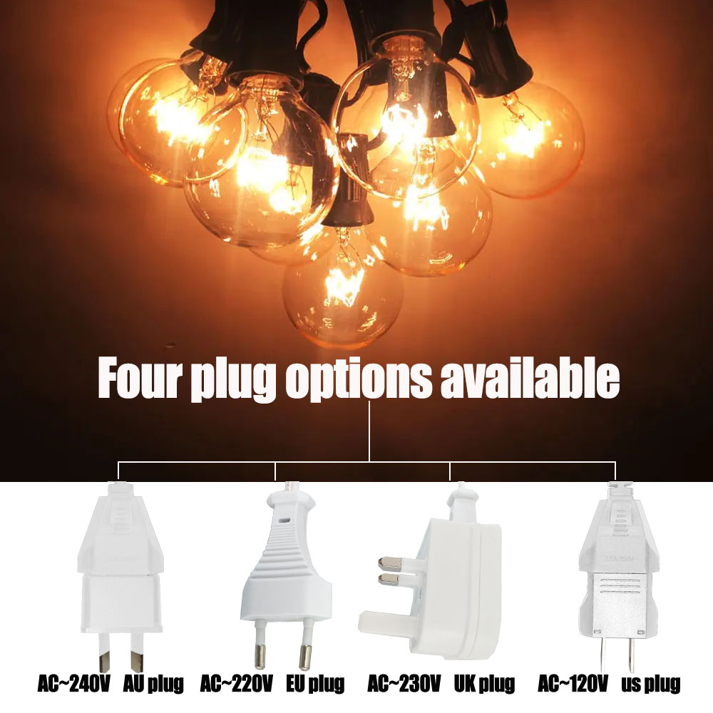 Vintage G40 Clear Bulb String  - đánh giá và giá Outdoor Lighting Globes