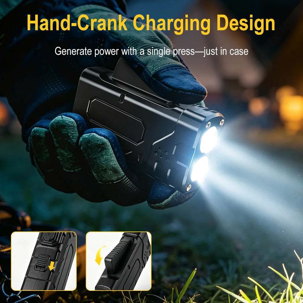 BORUIiT Hand Crank EDC LED Fla - đánh giá và giá Outdoor Lighting Globes