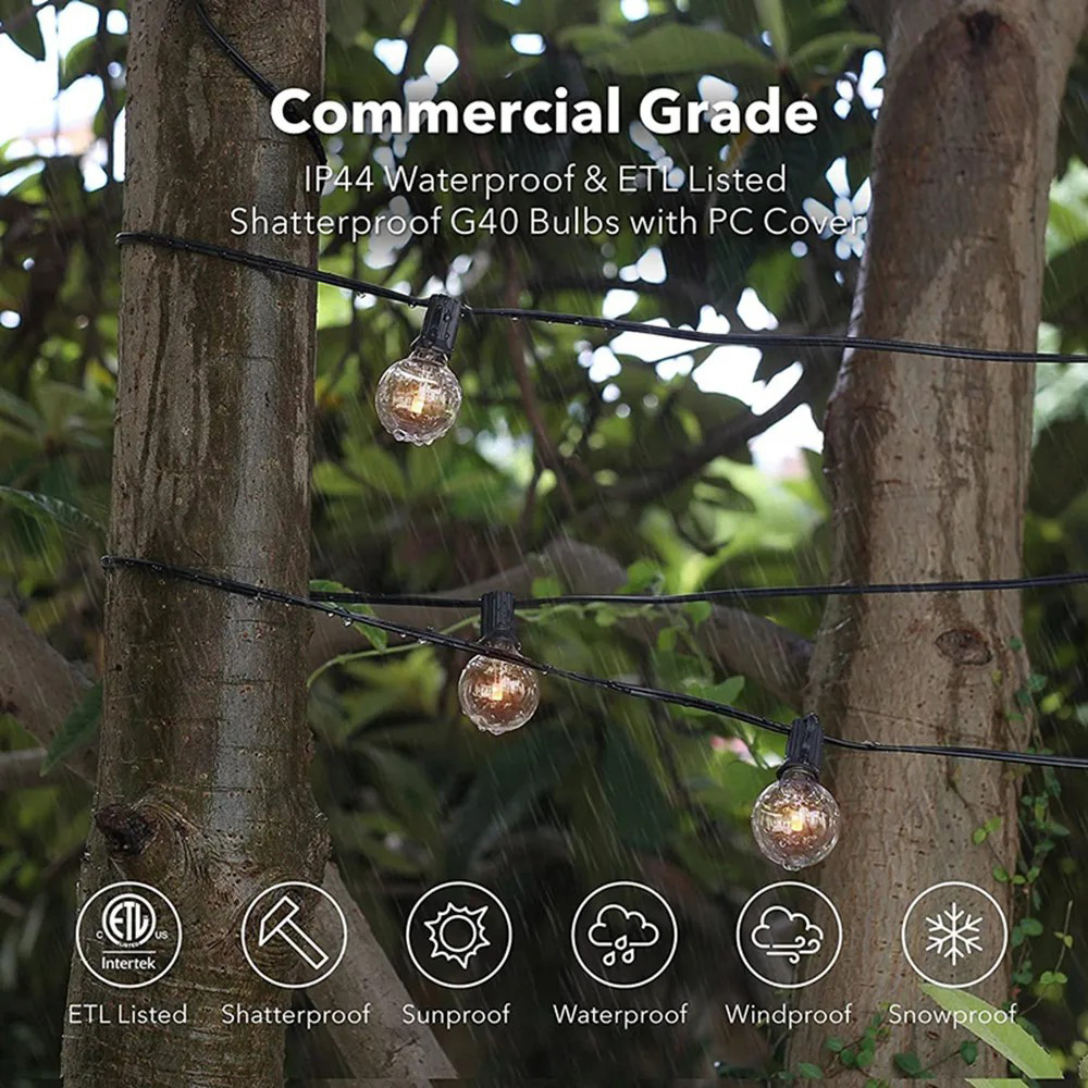 8M/15M G40 Globe String Lights - đánh giá và giá Outdoor Lighting Globes