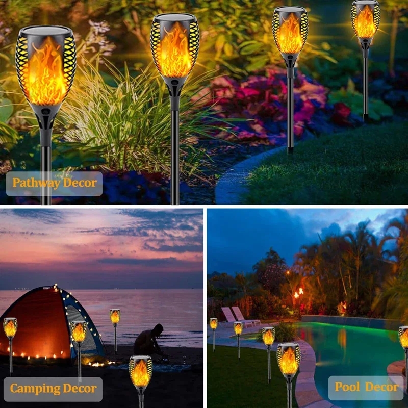 96 LED Outdoor Solar Torch Lig - đánh giá và giá Fire Torch Solar