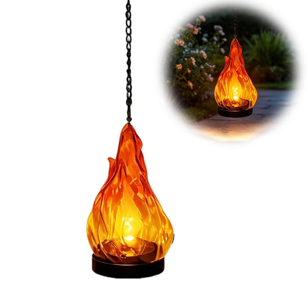 Solar Flame Hanging Lantern Li - đánh giá và giá Outdoor Lighting Yard Decoration