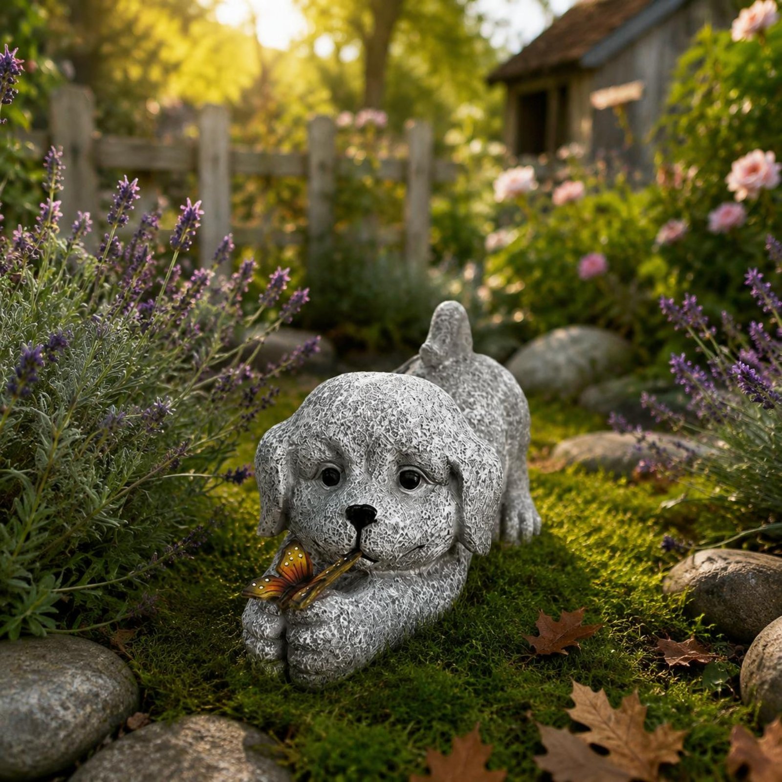 Solar Dog Statue Resin Craft S - đánh giá và giá Outdoor Lighting Yard Decoration