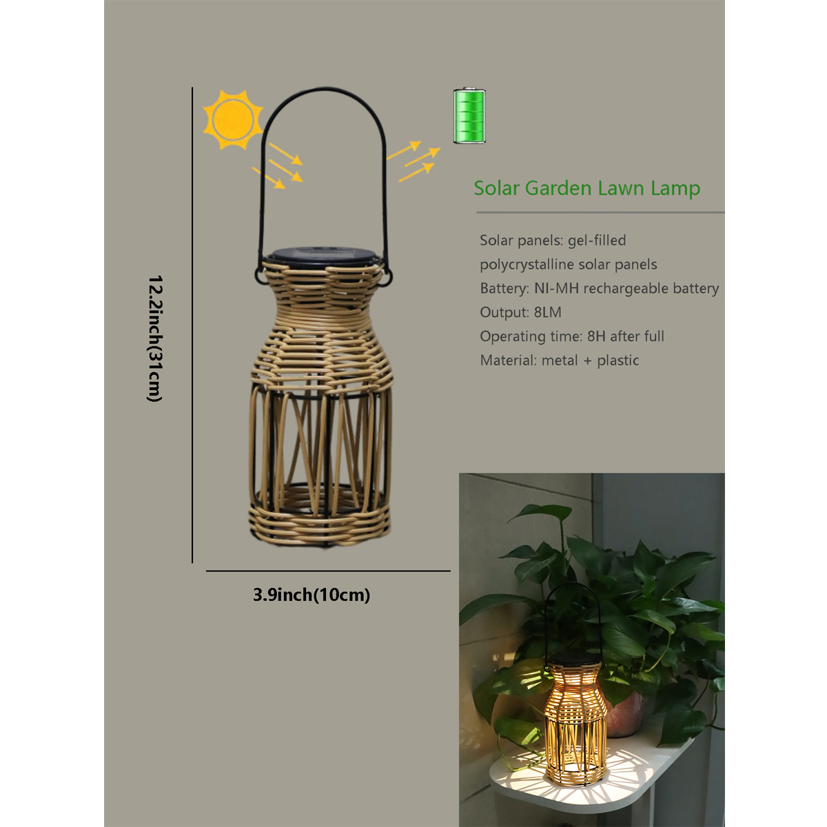 Hand-woven Rattan Solar Lights - đánh giá và giá Outdoor Lighting Globes
