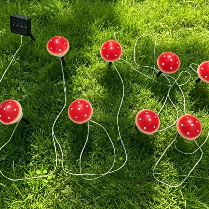 Solar Mushroom String Lights W - đánh giá và giá Outdoor Lighting Yard Decoration